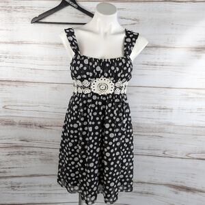Teeze Me Polkadot Black and White Party Dress Sz 7
